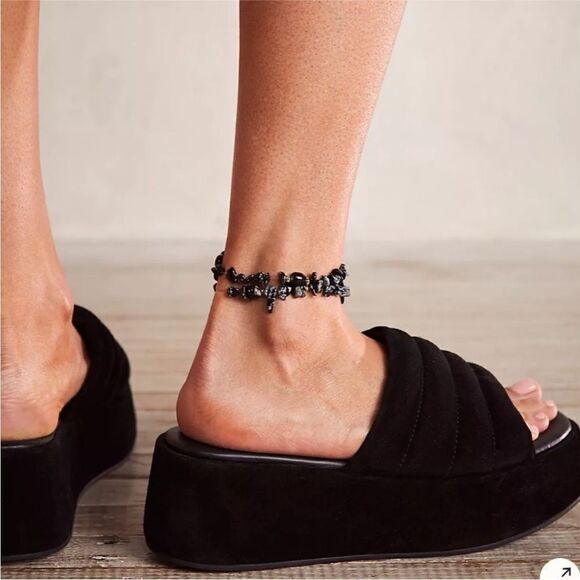 Free People Almost Paradise Black Platform Sandals EU 37 US 7 - Picture 4 of 9